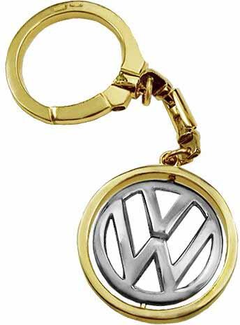Золотой автомобильный брелок Volkswagen — ElitPodarok