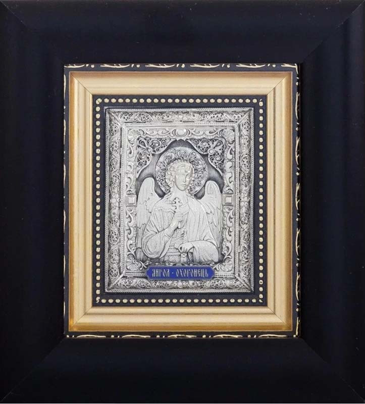 Подарочная посеребренная икона «‎Ангел хранитель» фото 1 — ElitPodarok