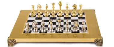 Шахматы Manopoulos Classic Metal Staunton S32BLA — ElitPodarok