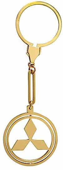 Золотой автомобильный брелок Mitsubishi — ElitPodarok