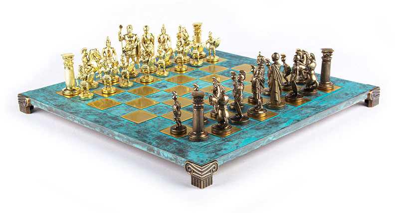 Шахи Manopoulos «Греко-римський період» S11CTIR на бірюзовому полі фото 1 — ElitPodarok