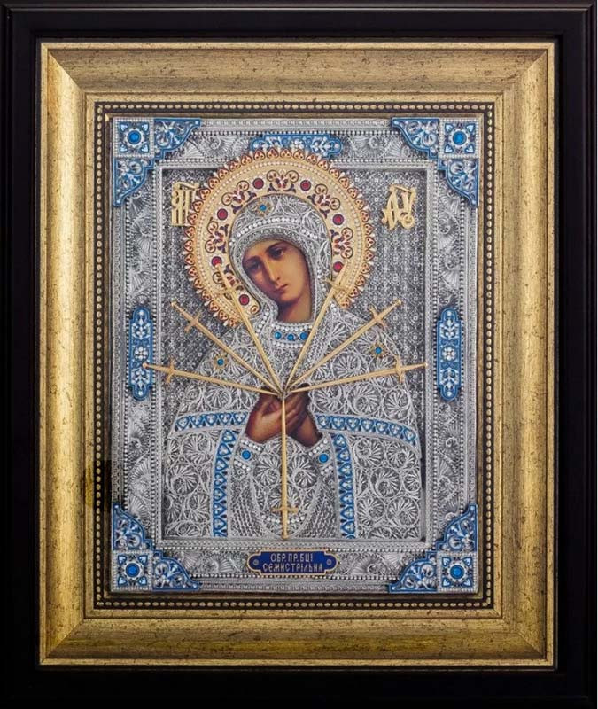 Ікона позолочена Божої Матері «Семістрельна» фото 1 — ElitPodarok
