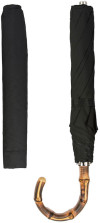 Парасолька складана FOLDING BLACK UMBRELLA AND WHANGEE HANDLE від PASOTTI фото 5 — ElitPodarok