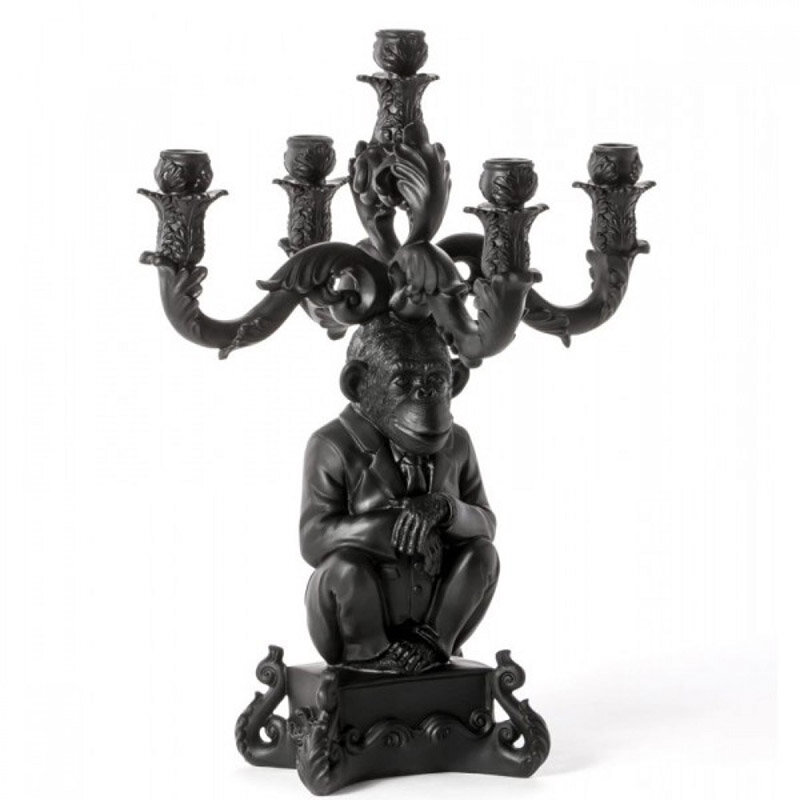 Канделябр «Шимпанзе» на 5 свічок чорний від Seletti фото 1 — ElitPodarok
