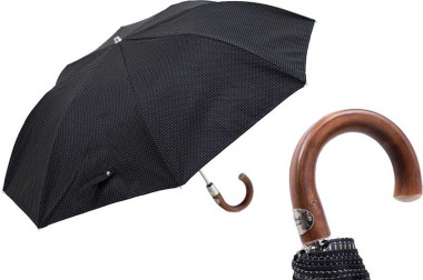 Парасолька складана CLASSIC FOLDING UMBRELLA, CHESTNUT HANDLE від PASOTTI — ElitPodarok