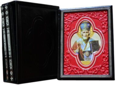 Кожаная книга «Чудотворные иконы» Серия из 3-х книг в футляре — ElitPodarok