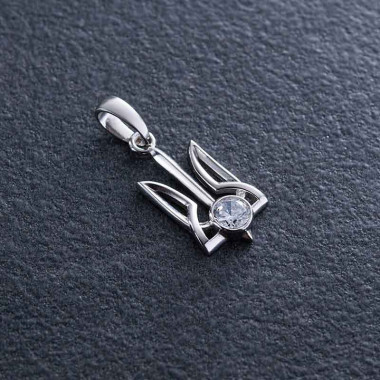 Підвіска «Герб України - Тризуб» с фіанітом — ElitPodarok