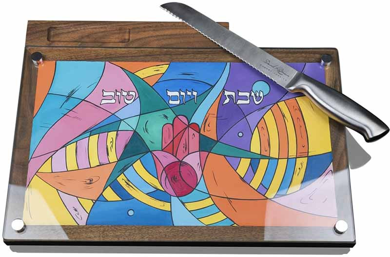 Набір підставка та ніж для хали «Хамса» від David Roytman Luxury Judaica фото 1 — ElitPodarok