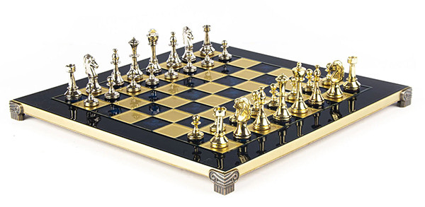 Шахи Manopoulos Classic Metal Staunton S34BLU сині фото 1 — ElitPodarok