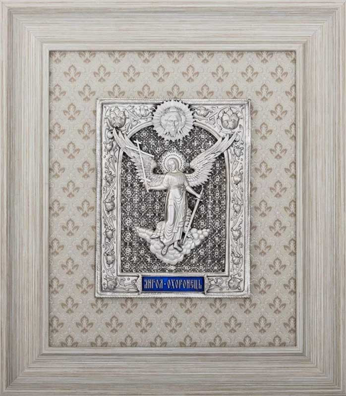 Икона подарочная посеребренная «Ангел Хранитель‎» фото 1 — ElitPodarok