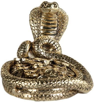 Статуетка «Змія з монетами», золото, 10×12,5×8,5 см — ElitPodarok