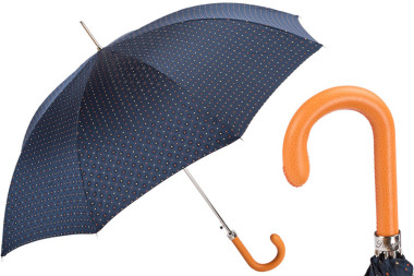 Парасолька-тростина TIE PRINT UMBRELLA WITH ORANGE LEATHER HANDLE від PASOTTI — ElitPodarok