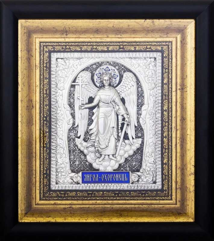 Икона посеребренная в подарок «Ангел хранитель‎» фото 1 — ElitPodarok