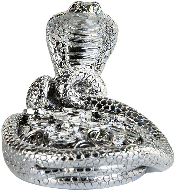 Статуетка «Змія з монетами», срібло, 10×12,5×8,5 см фото 1 — ElitPodarok