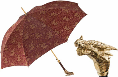 Парасолька-тростина GOLDEN DRAGONS BURGUNDY UMBRELLA від PASOTTI — ElitPodarok