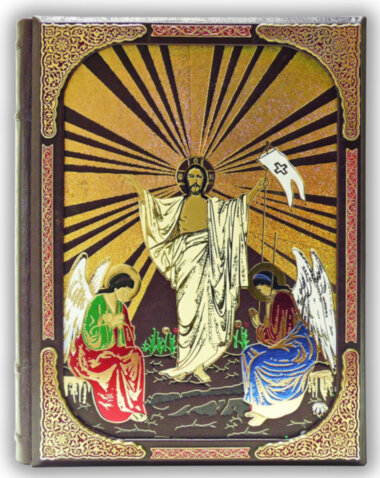 Шкіряна книга «Христос Воскрес. Євангельська історія» — ElitPodarok