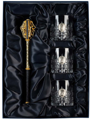 Подарочный набор «Гетманский» с булавой и бокалами для виски — ElitPodarok