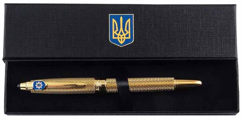 Подарок Ручка TENSO с миниатюрой эмблемы «Национальная полиция Украины» фото 1 — ElitPodarok