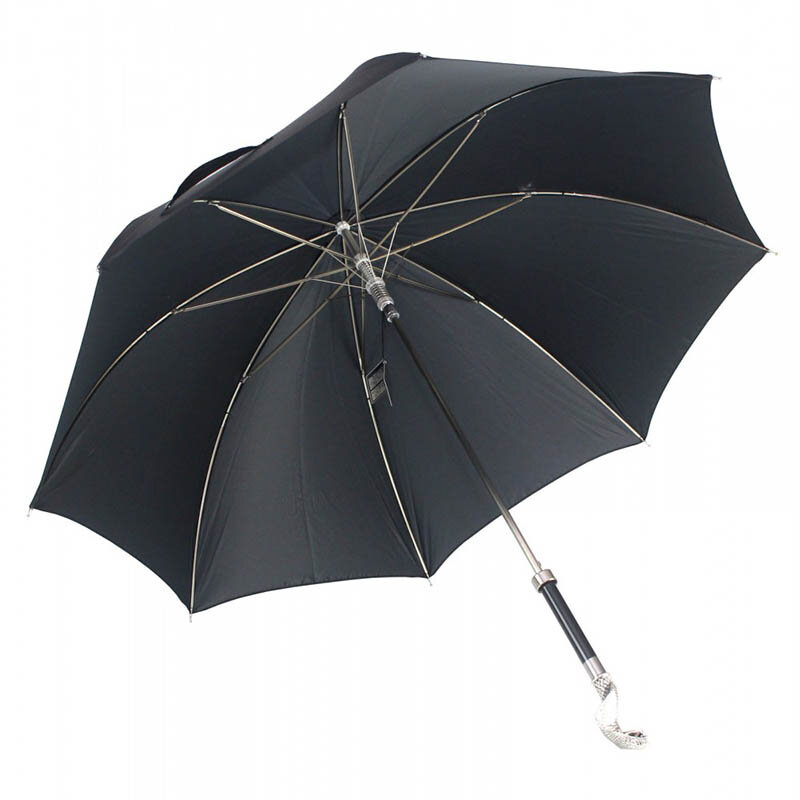 Зонт мужской черный «Кобра», Silver от WALKING STICKS фото 1 — ElitPodarok