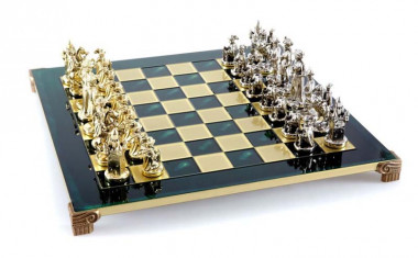 Шахматы Manopoulos «‎Средневековые рыцари»‎ S12GRE на зеленом поле — ElitPodarok