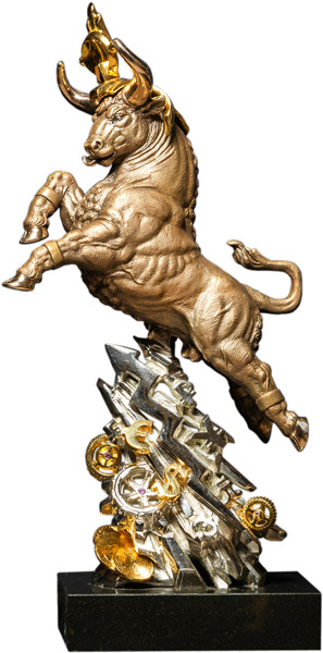 Дизайнерська бронзова скульптура «Золотий бик» від Озюменка фото 1 — ElitPodarok