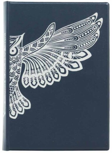 Кожаный ежедневник «Сова» синий — ElitPodarok