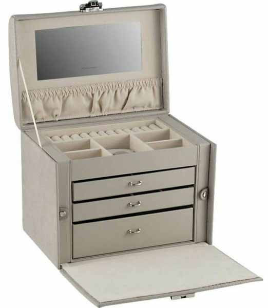 Шкатулка для драгоценностей Friedrich Lederwaren Jolie 2.0 светло-серая фото 1 — ElitPodarok