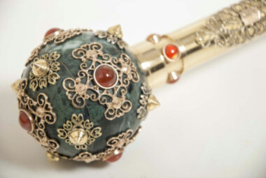 Гетманская булава из зеленого мрамора со стилетом — ElitPodarok