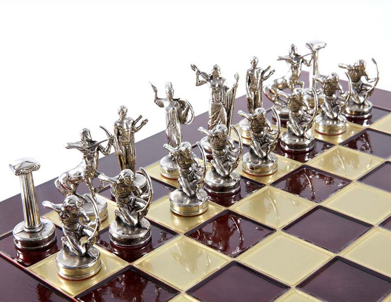 Шахматы Manopoulos «‎Битва гигантов» S18RED, на красном поле 36х36 см фото 1 — ElitPodarok