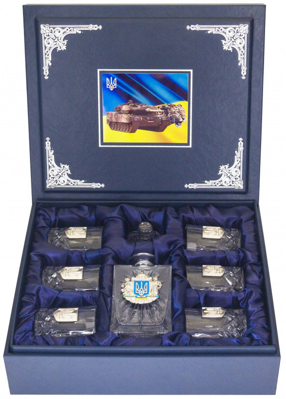 Подарунковий набір графин і келихи «Танк Леопард» фото 1 — ElitPodarok