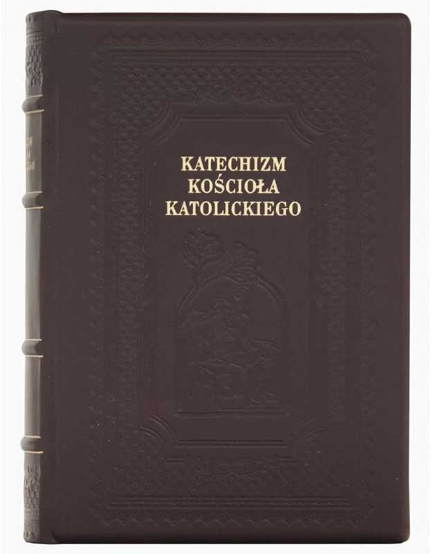 Книга у шкіряній обкладинці «KATECHIZM KOŚCIOŁA KATOLICKIEGO» фото 1 — ElitPodarok