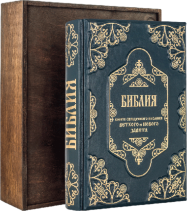 Кожаная книга «Библия. Книги священного писания Ветхого и Нового Завета» — ElitPodarok