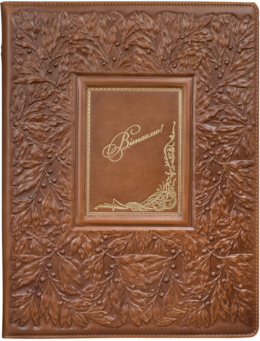 Папка кожаная «Лавр» коричневая — ElitPodarok