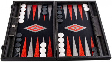 Нарды Manopoulos из черного дуба с серебряными полосками BGB1 — ElitPodarok