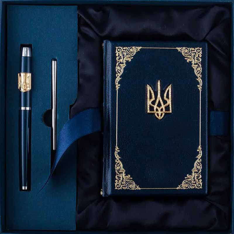 Подарочный набор ежедневник и ручка «Государственный Герб Украины» фото 1 — ElitPodarok