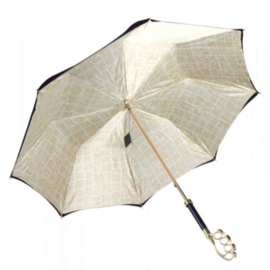 Зонт женский двойной с ручкой в виде кастета, Gold от WALKING STICKS — ElitPodarok