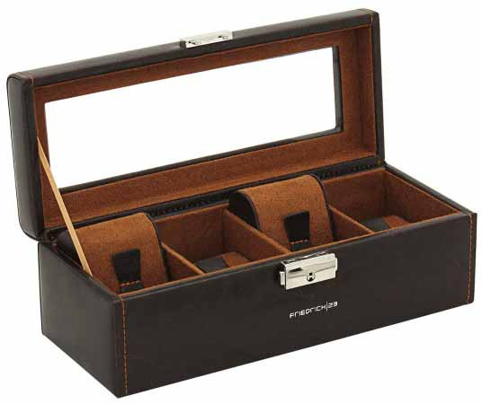 Шкатулка для хранения часов Friedrich Lederwaren Bond 4, коричневая фото 1 — ElitPodarok