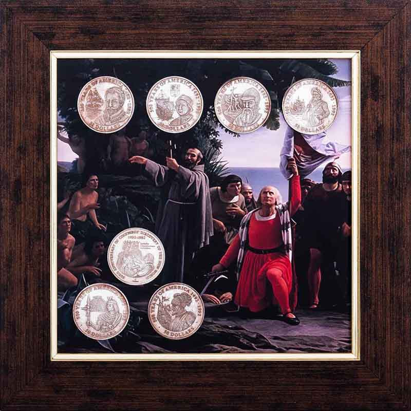 Композиція «500 років відкриття Америки: 1492-1992 з репліками монет» фото 1 — ElitPodarok