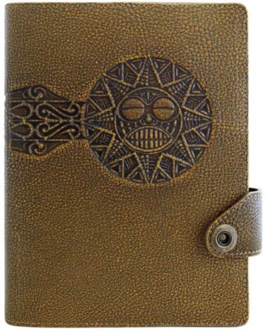 Кожаный ежедневник Смайлик Коричневый — ElitPodarok