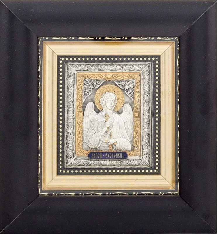 Икона посеребренная «Ангел Хранитель‎» фото 1 — ElitPodarok