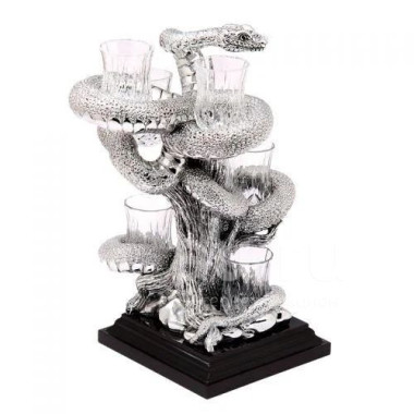 Набор для водки «Змея» от Chinelli, серебро 15х15х30 см. — ElitPodarok