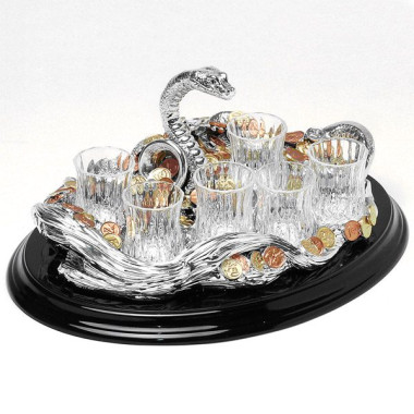 Набор для алкоголя «Змея с богатством» от Chinelli, серебро 25х45х15 см — ElitPodarok