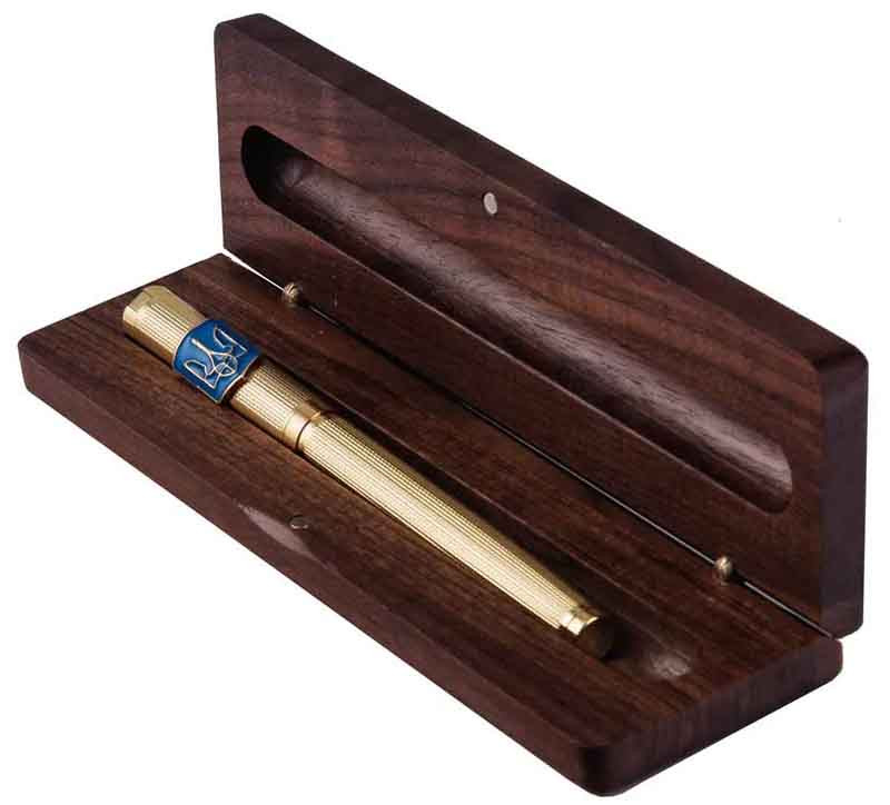 Подарок ручка TENSO с миниатюрой «Украинский Тризуб» в футляре фото 1 — ElitPodarok