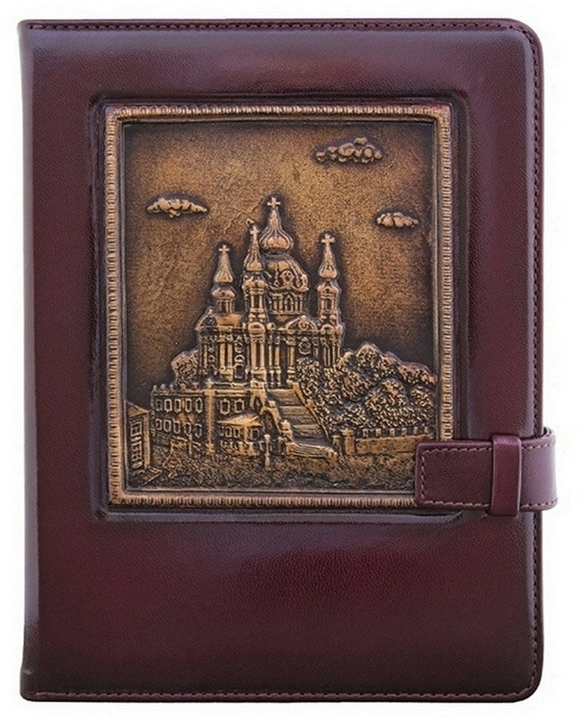 Кожаный ежедневник Андреевская Церковь Коричневый фото 1 — ElitPodarok