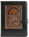 Кожаный ежедневник Георгий Победоносец черный фото 1 — ElitPodarok