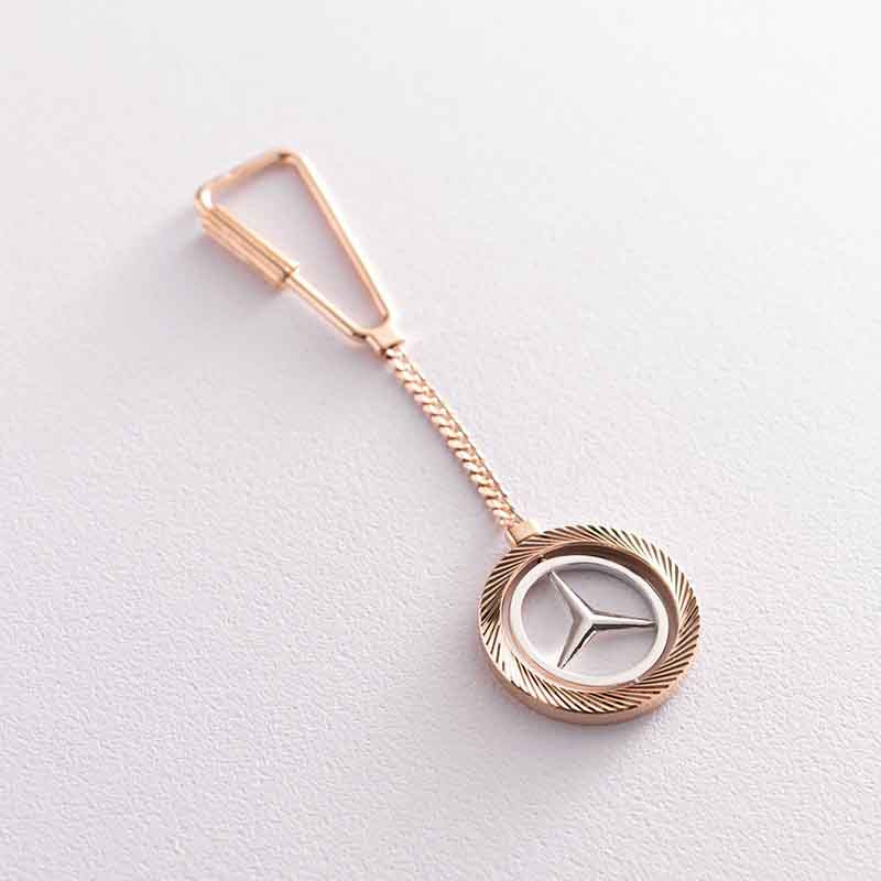 Золотой брелок «Mercedes / Мерседес» бр00032 фото 1 — ElitPodarok