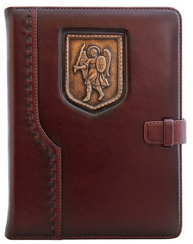 Кожаный ежедневник Архангел Михаил малый Коричневый фото 1 — ElitPodarok