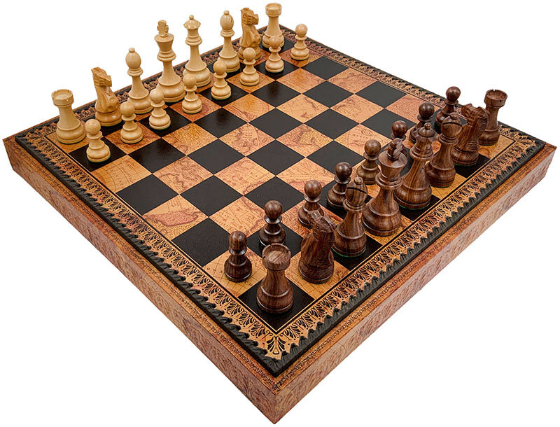 Шахматы Italfama Classico Palissandro Dorato G250-78+222MAP фото 1 — ElitPodarok