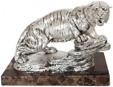 Скульптура с посеребрением «Тигр» от А.Anglada — ElitPodarok