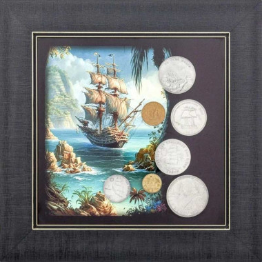 Подарок «Парусник и монеты» — ElitPodarok